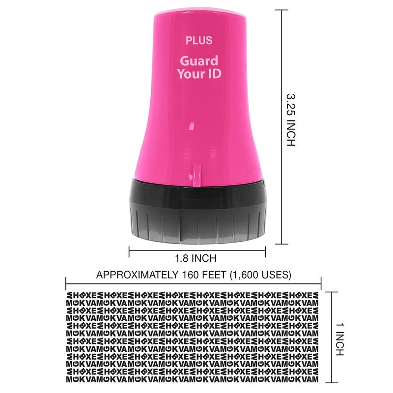 Plus Guard Your ID Wide Advanced Roller 2.0 Identity Theft Prevention Security Stamp Pink - Image 5
